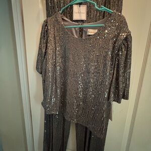 JCPenney Gunmetal Sequin Ensemble